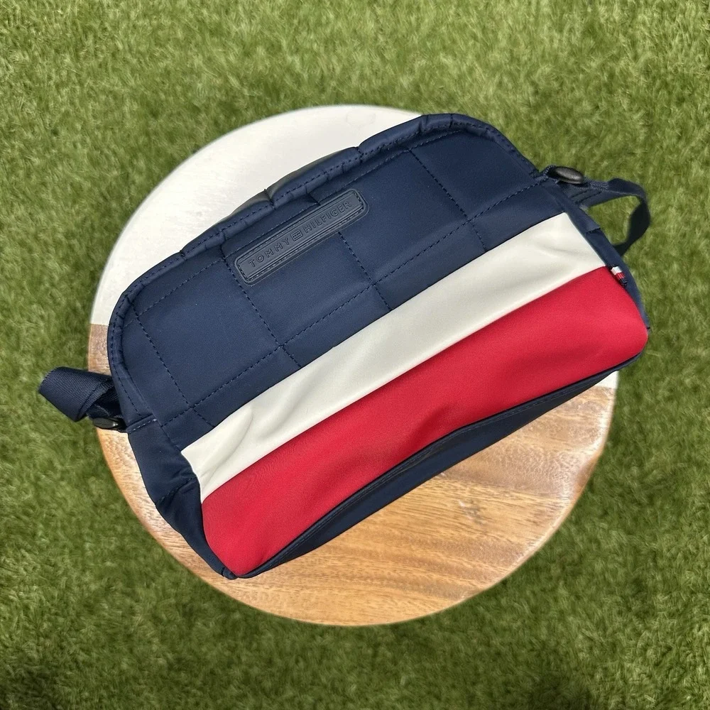 Quilted Tommy Hilfiger Cross Body Bag Red White Navy